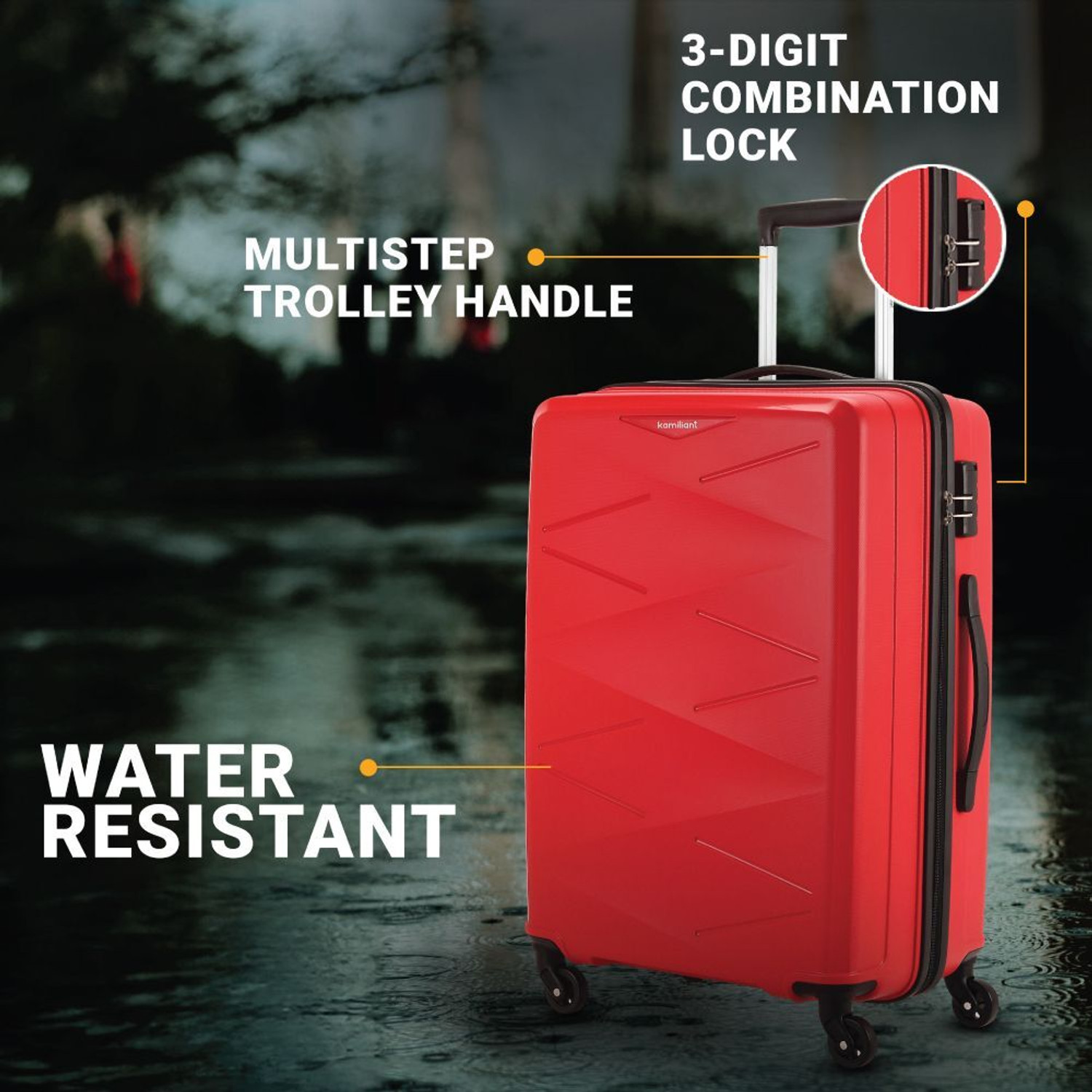Image of Kamiliant by American Tourister (Small 55 Cm | Medium 68 Cm)Combination Lock-Triprism Check-in Suitcase 4 Wheels - 31 Inch