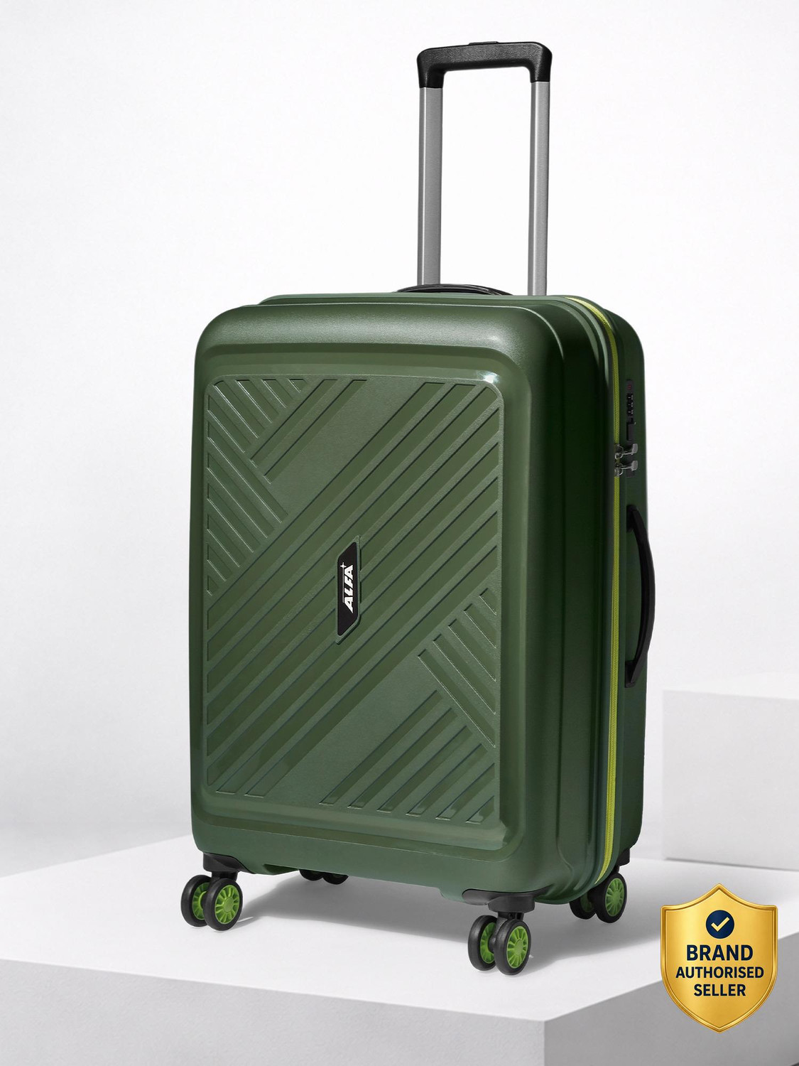 Image of ALFA by VIP Rhino Strong Hard Side Luggage | Trolley Bag With Flushed Combination Lock Check-in Suitcase 8 Wheels - 26 Inch