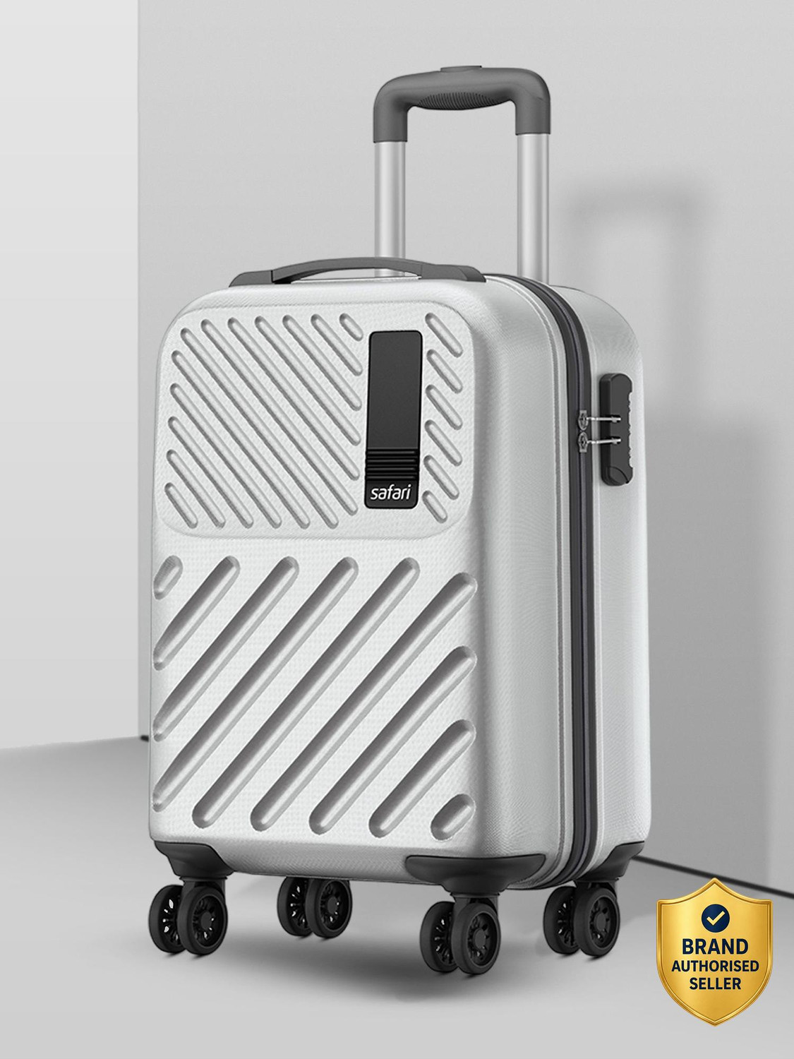 Image of SAFARI Small Cabin Suitcase (56 cm) 8 Wheels - ZODIAC 56 - Silver