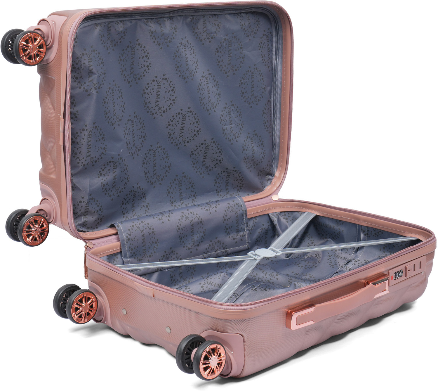 Image of Shamax Large Trolley Luggage Bag Hard Case ABS, 360º Wheeling Suitcase For Travel Expandable Check-in Suitcase 8 Wheels - 28 inch