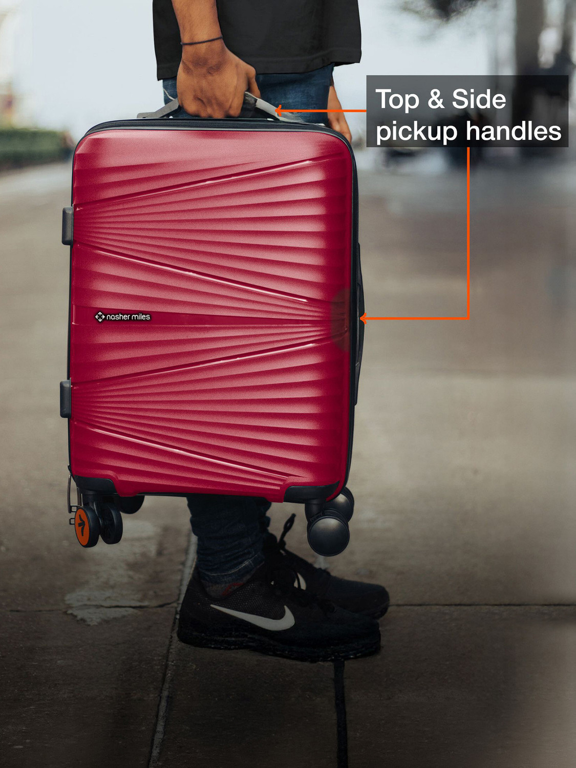 Image of NASHER MILES Mumbai Hard-Sided Polypropylene Shell 20 inch Trolley Bag for Travel Cabin Suitcase 8 Wheels - 20 inch