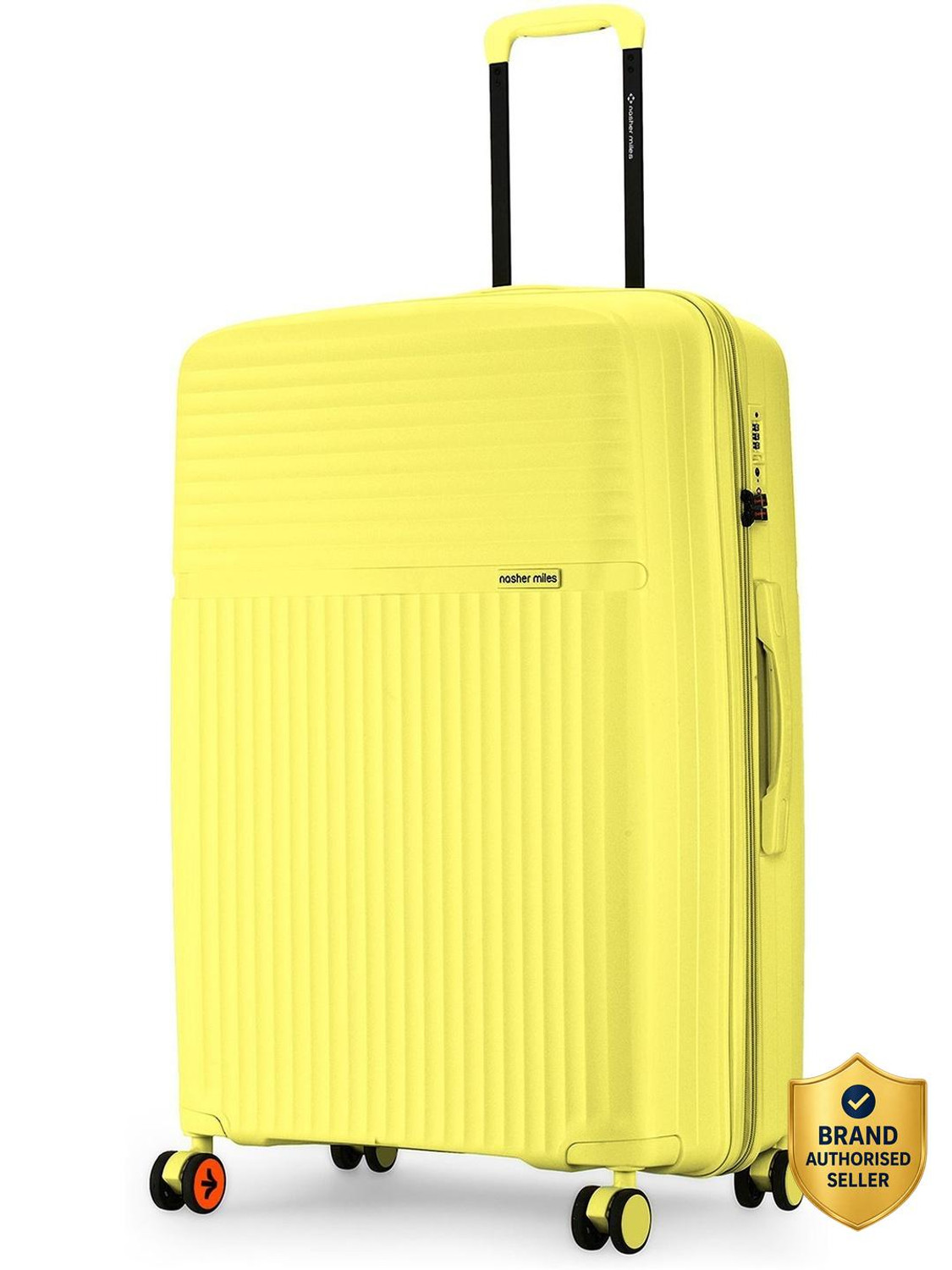 Image of NASHER MILES Krabi Expander Hardside Polypropylene Check-in Yellow 75cm Trolley Bag Expandable Check-in Suitcase 8 Wheels - 28 inch
