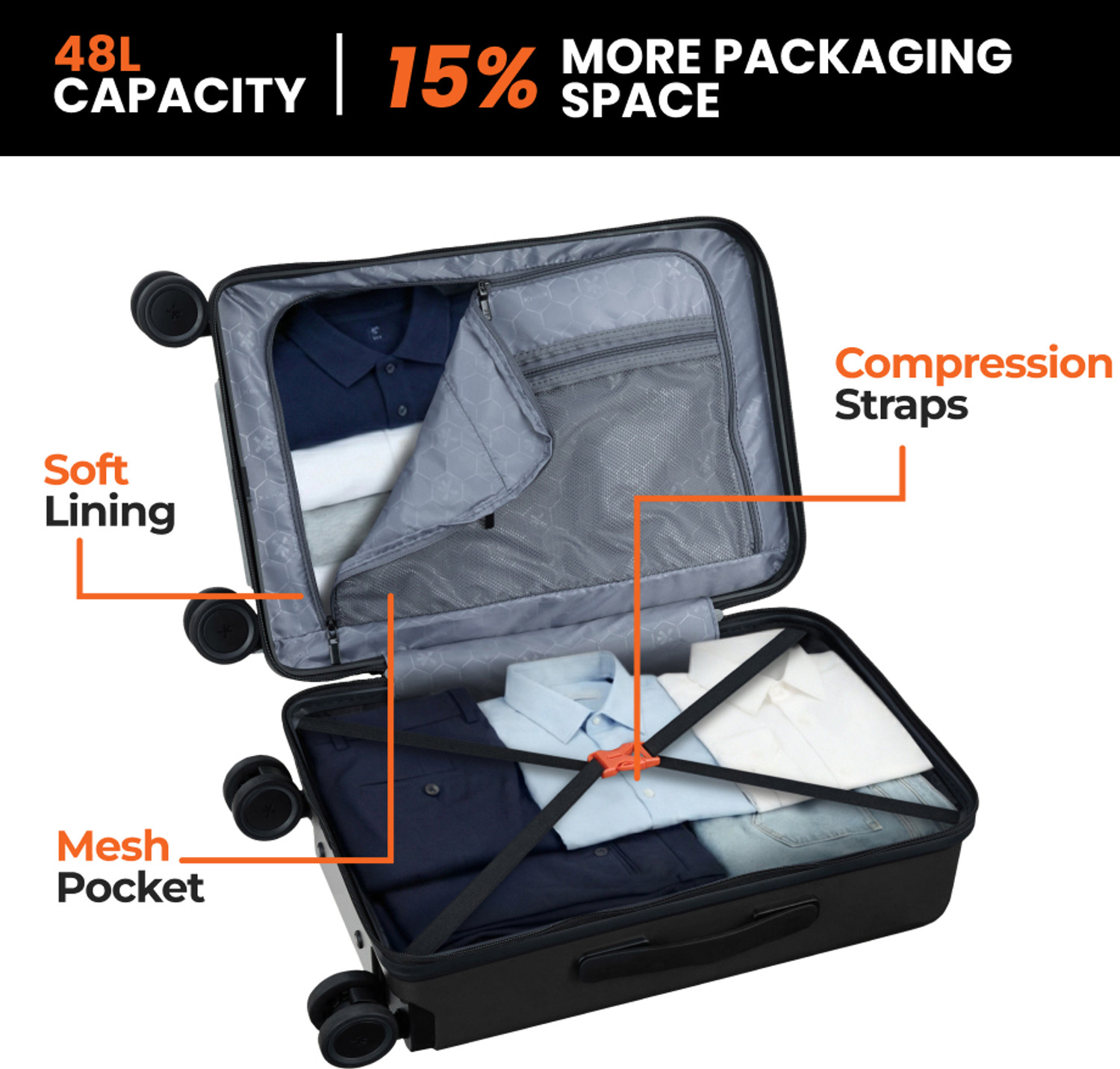Image of HRX Transit Cabin Suitcase 8 Wheels - 22 inch