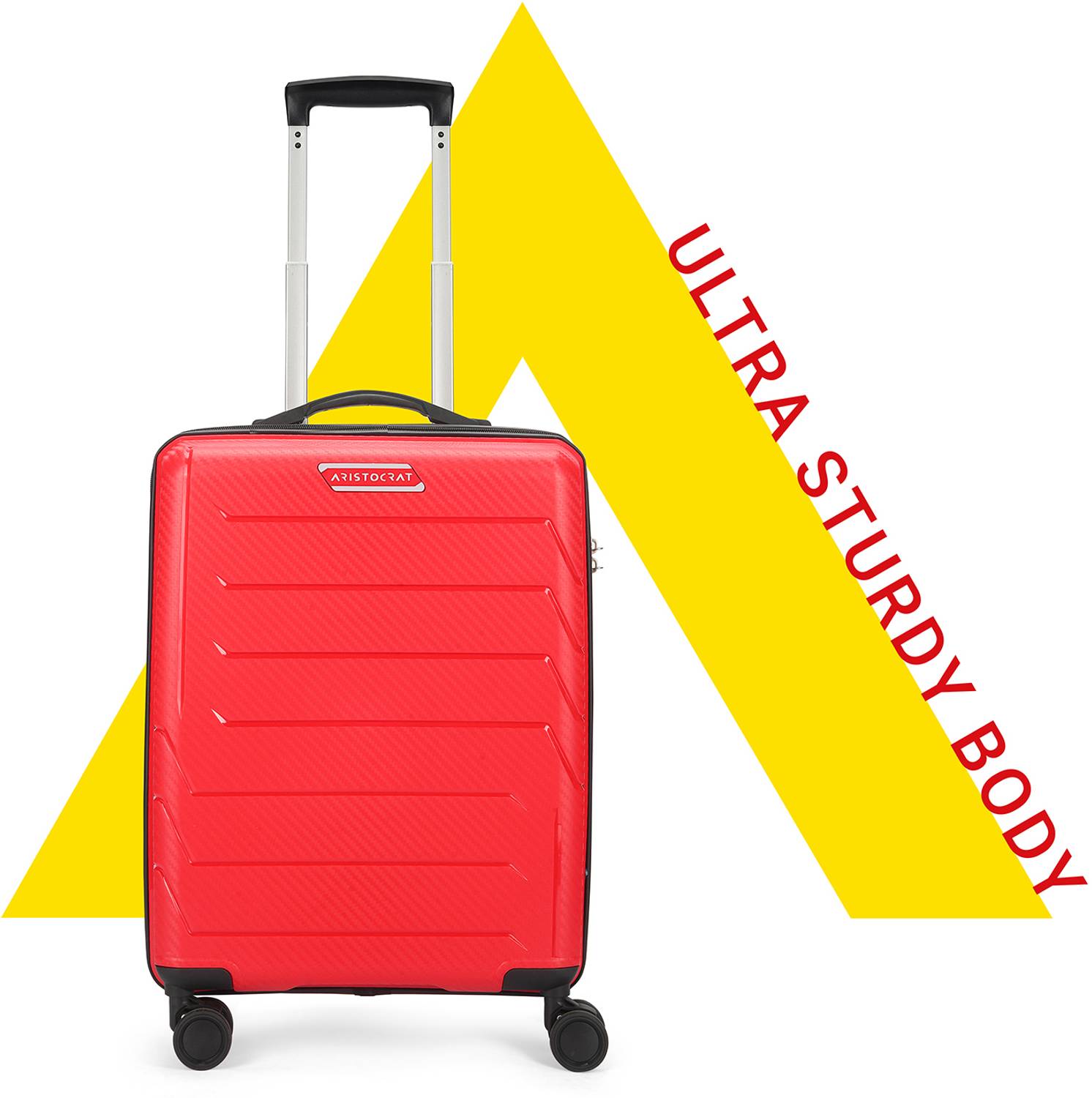 ARISTOCRAT CHROMA 8W STROLLY CABIN 360 RED Cabin Suitcase 8 Wheels - 22 Inch