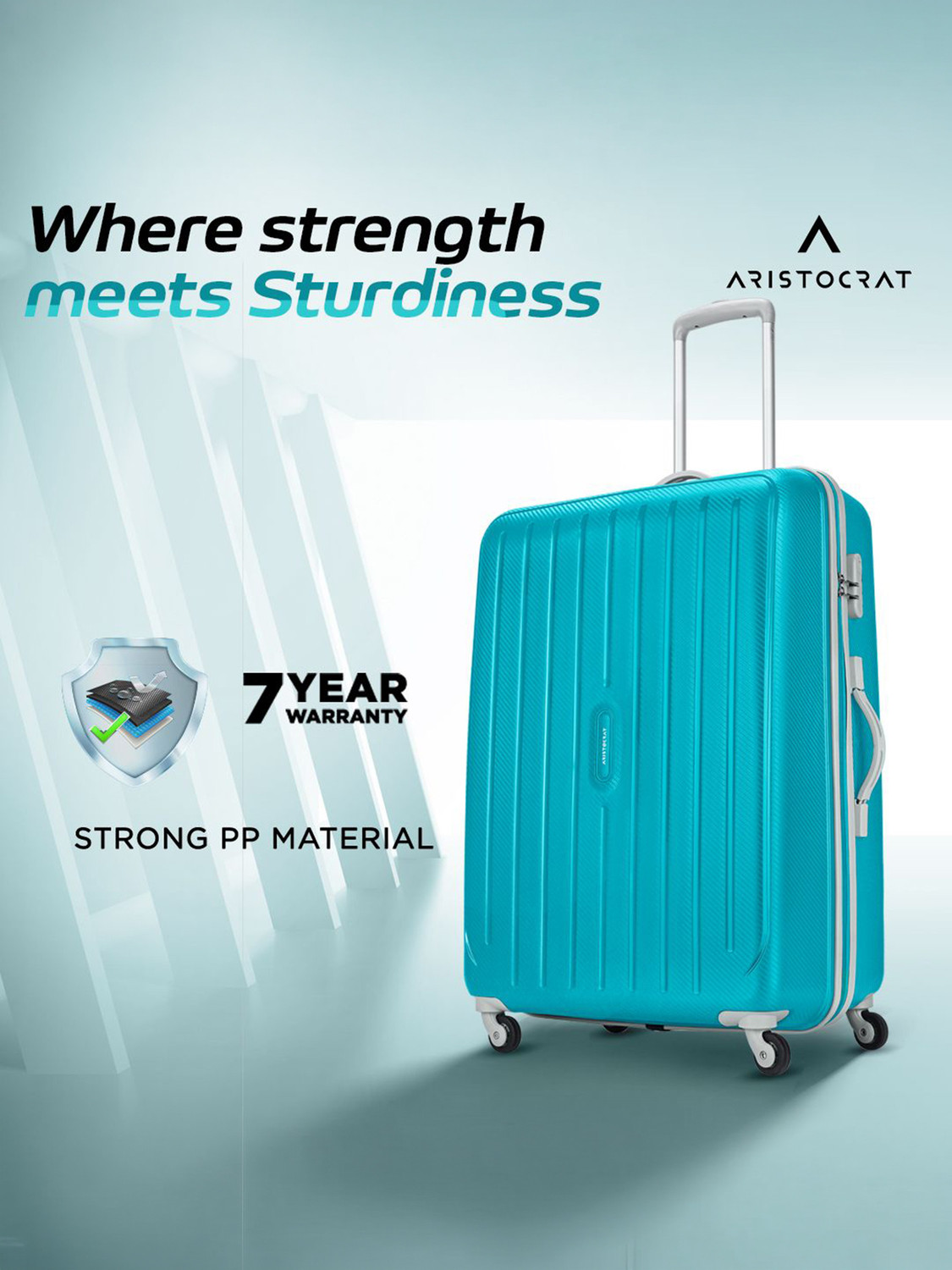 Image of ARISTOCRAT of 2 (Small 55cm| Medium 65cm) - Trolley Bag Cabin & Check-in Set 4 Wheels - 27 inch