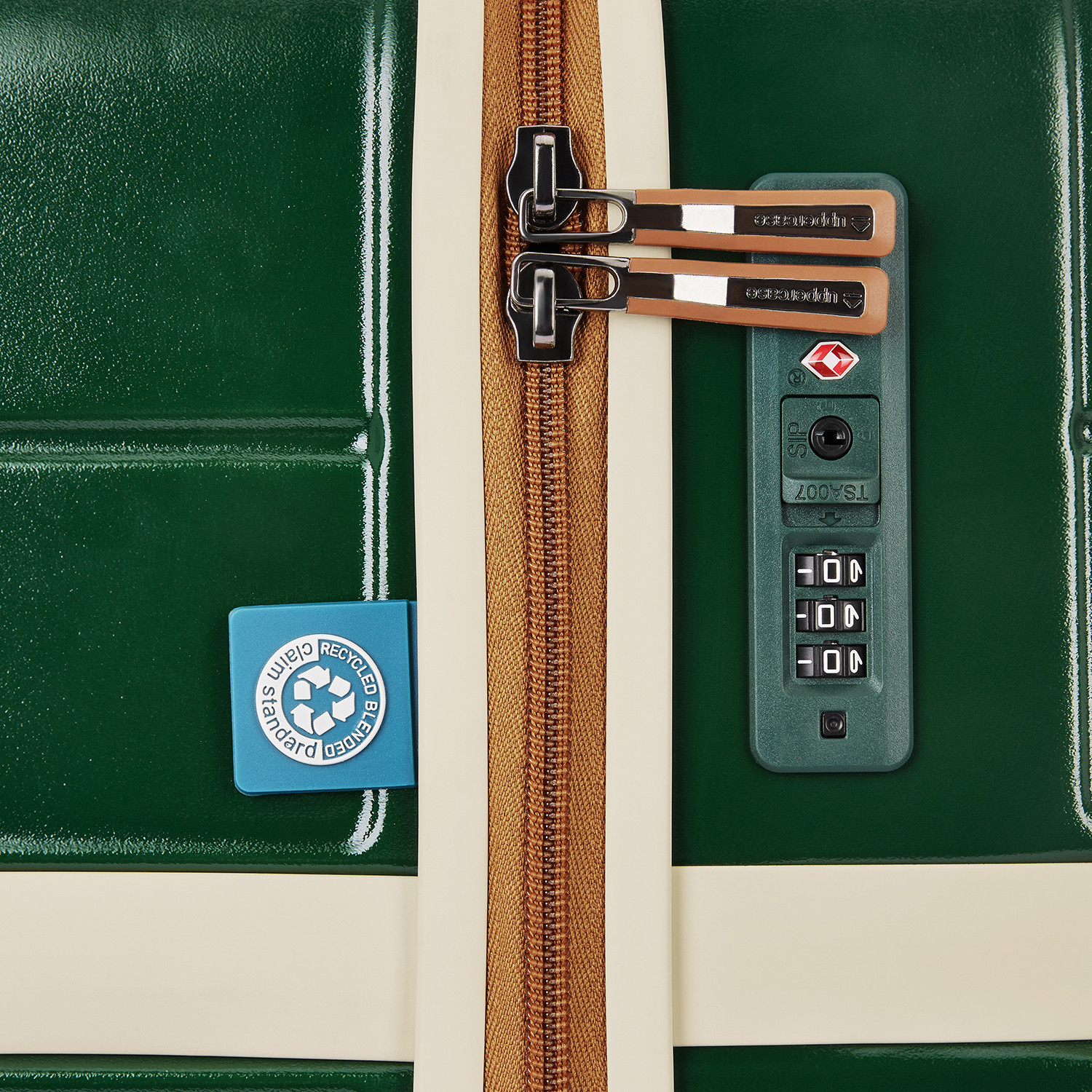 Image of Uppercase Chester Large Court Green Hard Luggage with Organized Interior & Dual Wheels Expandable Check-in Suitcase 8 Wheels - 30 inch