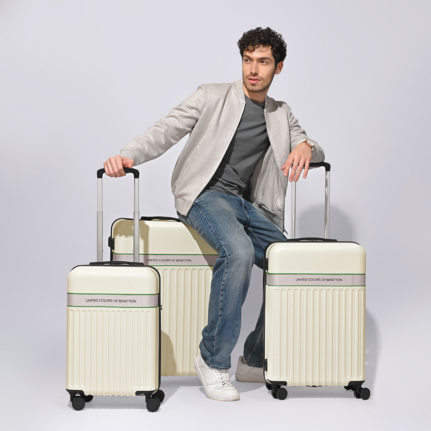 Image of United Colors of Benetton Ionic Check-in Suitcase 8 Wheels - 30 Inch