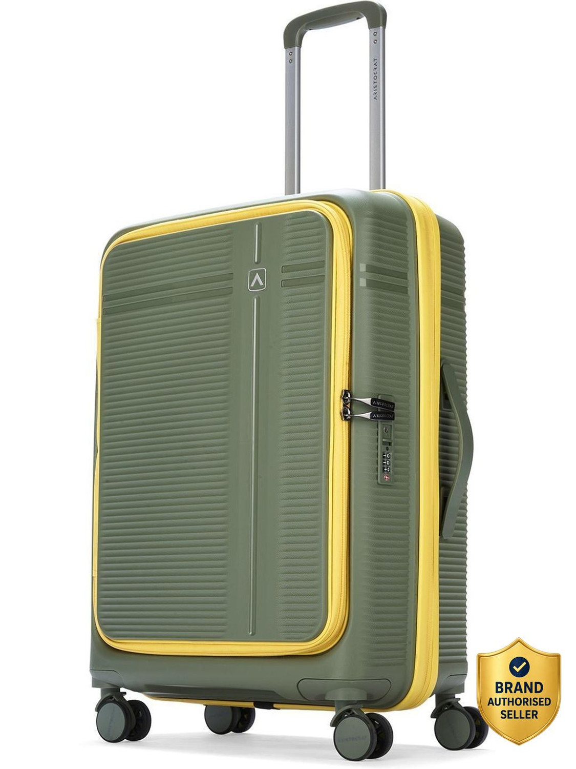 Image of ARISTOCRAT Solana Check-in Trolley Bag | Front Opening Hard Luggage with TSA Lock Check-in Suitcase 8 Wheels - 26 inch