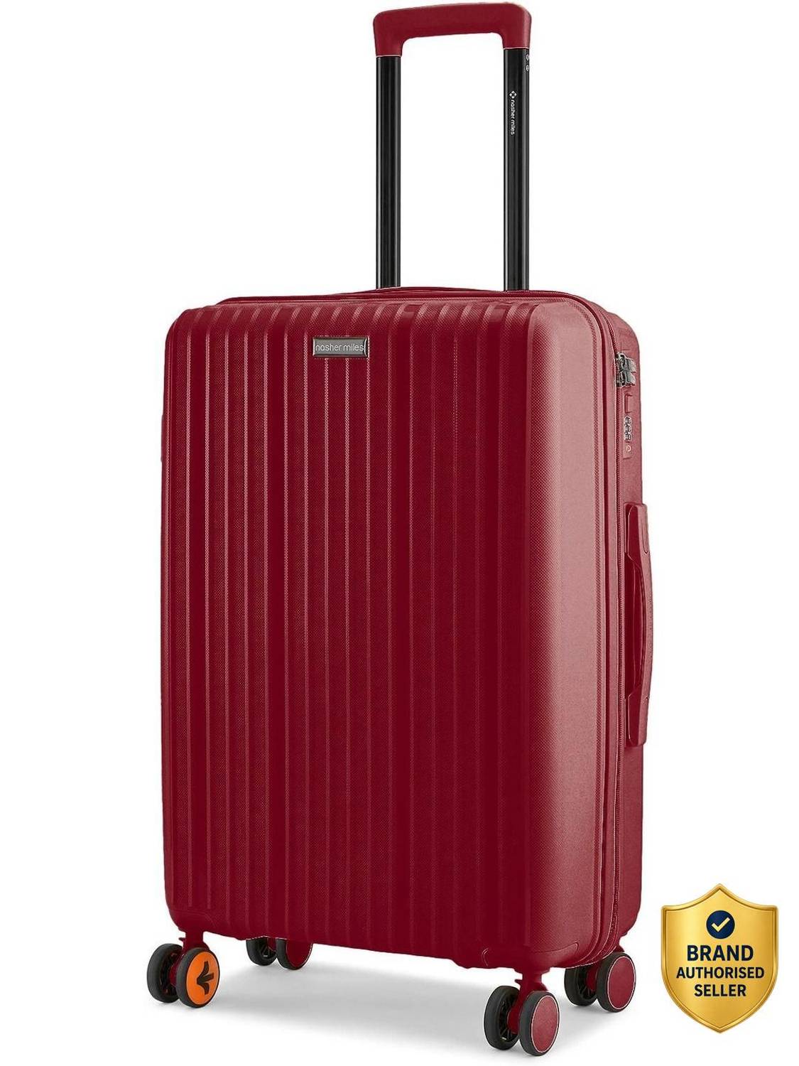 NASHER MILES Pondicherry Hardside Polypropylene Maroon Trolley Check-in Suitcase 8 Wheels - 24 inch Maroon - Price in India | Flipkart.com