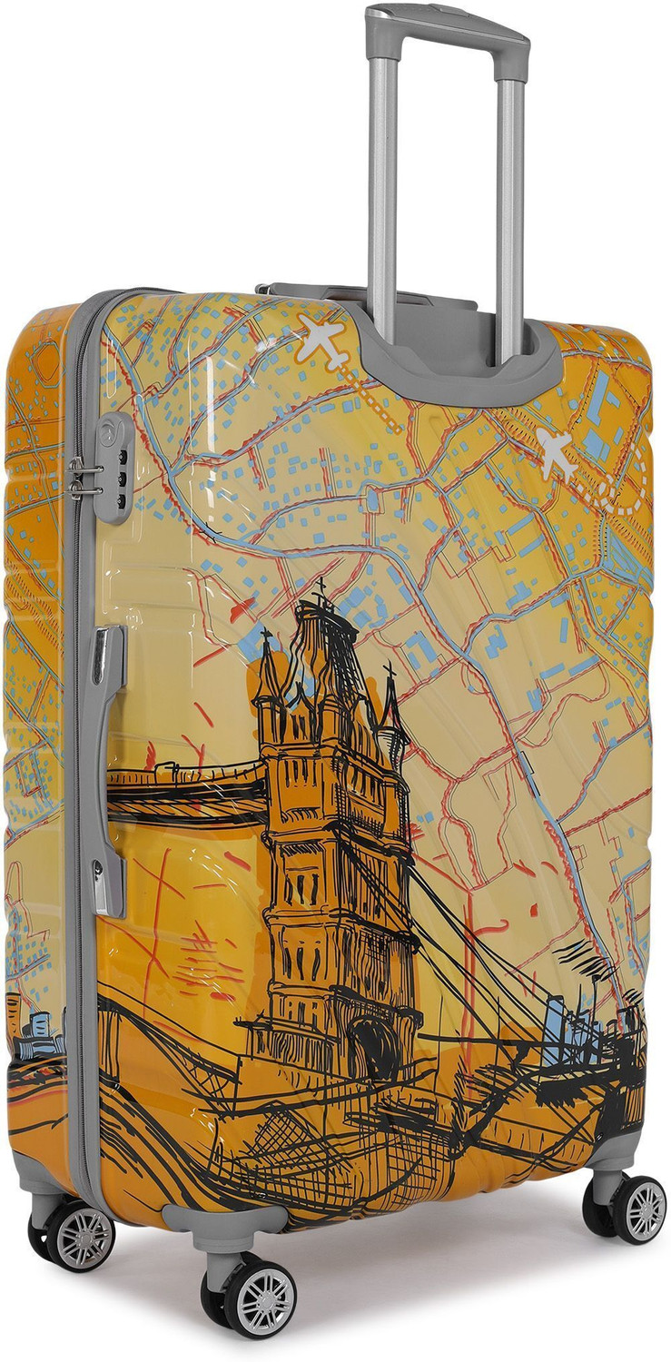 Image of FALKON LONDON BRIDGE Polycarbonate 8 Double Wheels, Light Weight Unbreakable Bag Check-in Suitcase 8 Wheels - 28 inch