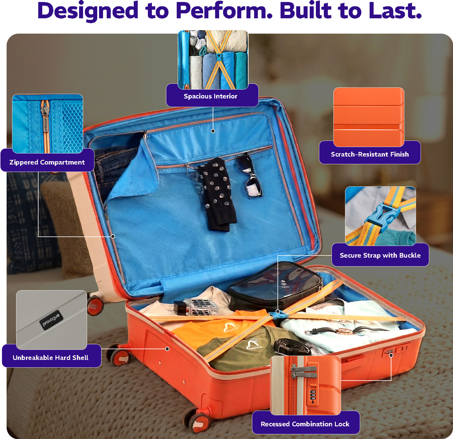 Image of PROVOGUE Cascade Expandable Cabin & Check-in Set 8 Wheels - 26 inch
