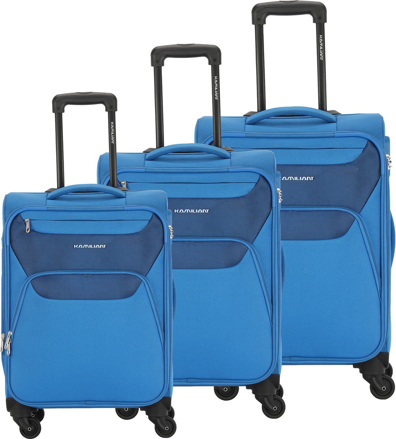Image of Kamiliant by American Tourister BALI SPINNER Set of 3 (Small 56 cm | Medium 69 cm | Large 79 cm) BLUE Expandable Cabin & Check-in Set 4 Wheels - 32 INCH