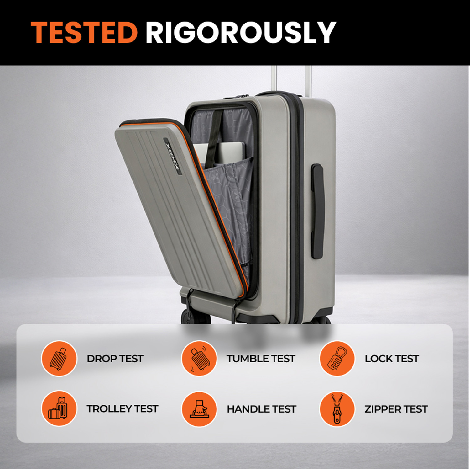 Image of HRX Force Urban Laptop 2.0 - Twill Cabin Suitcase 8 Wheels - 22 inch