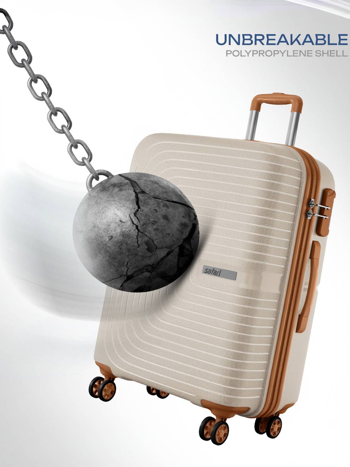 SAFARI Eclipse Neo 75 30 Inches Beige Suitcase - Image 2