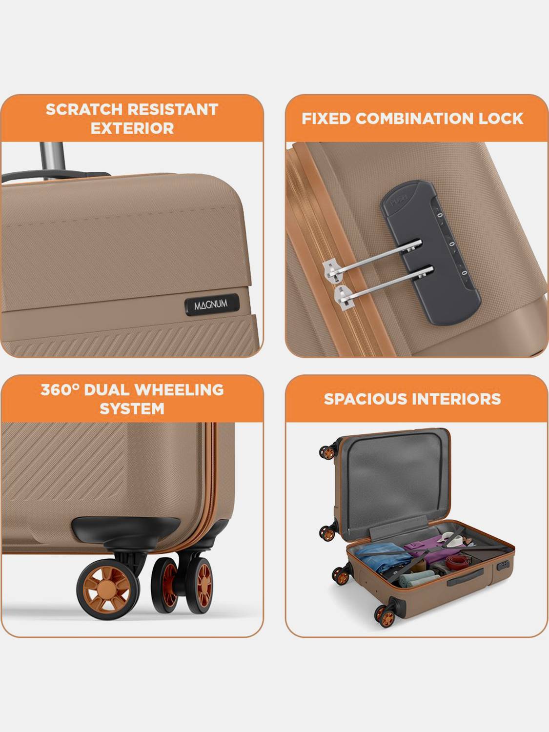 SAFARI Fury 66 4W Fossil Check-in Suitcase 8 Wheels - 26 Inches