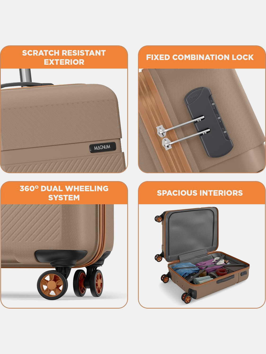 Image of SAFARI Fury 66 4W Fossil Check-in Suitcase 8 Wheels - 26 Inches