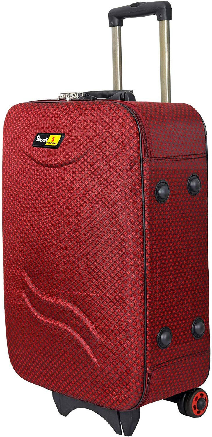 Image of Skysun Antiscratch Polyester Check-in Hard Suitcase with 4 Wheels (S-22-853-R) Expandable Cabin Suitcase 2 Wheels - 22 inch