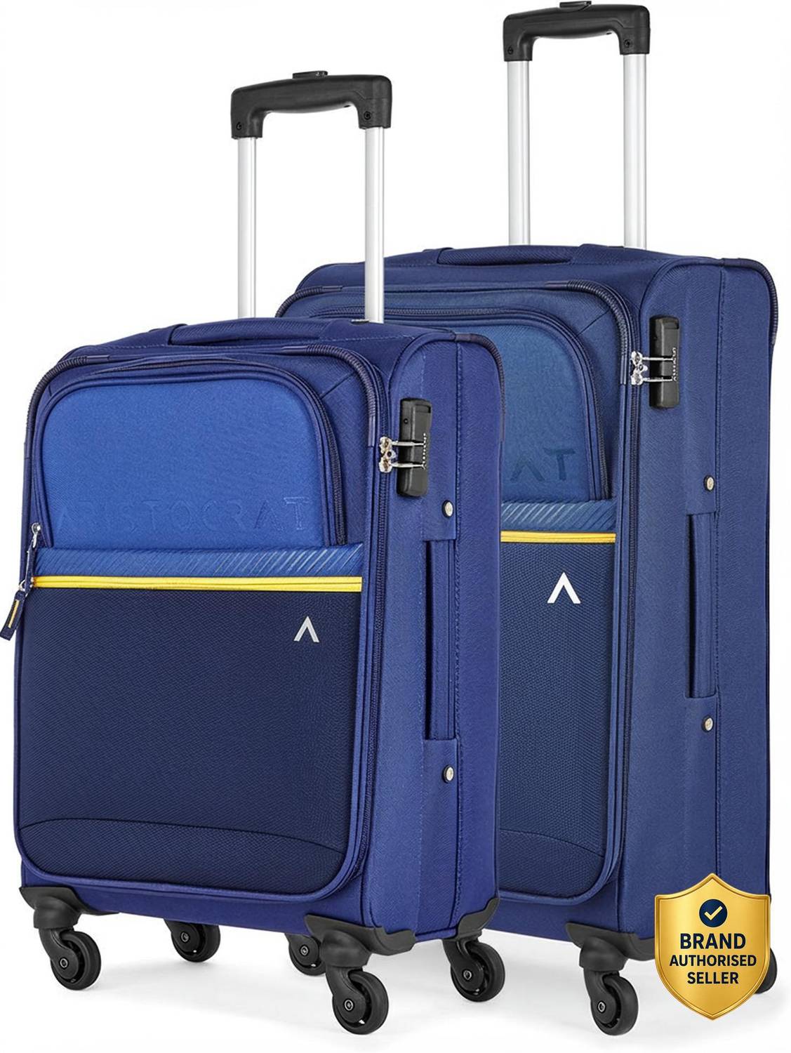 ARISTOCRAT Brezza Set of 2(Small 59cm| Medium 68cm) - Trolley Bag Cabin & Check-in Set 4 Wheels - 27 inch