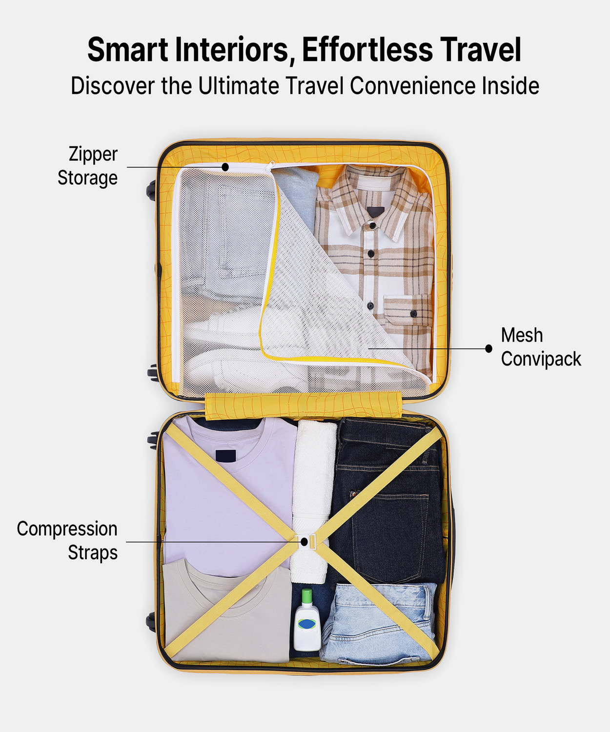 Image of Uppercase Cargo Bag with Combination Lock & Mesh Convi Pack for Men and Women Check-in Suitcase 4 Wheels - 32 inch