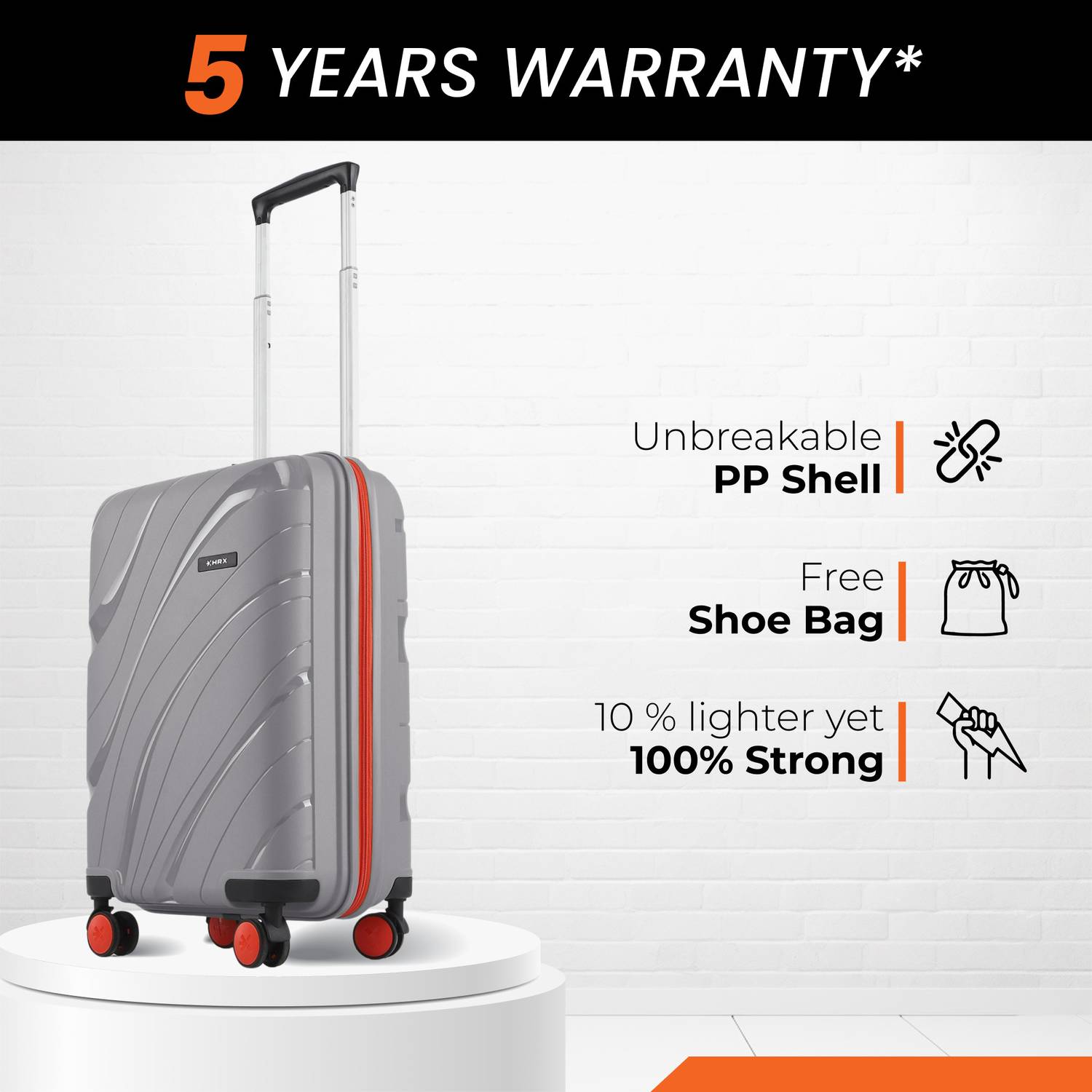 HRX Madrid 8 Wheels 22 inch Suitcase - Gray - Image 3