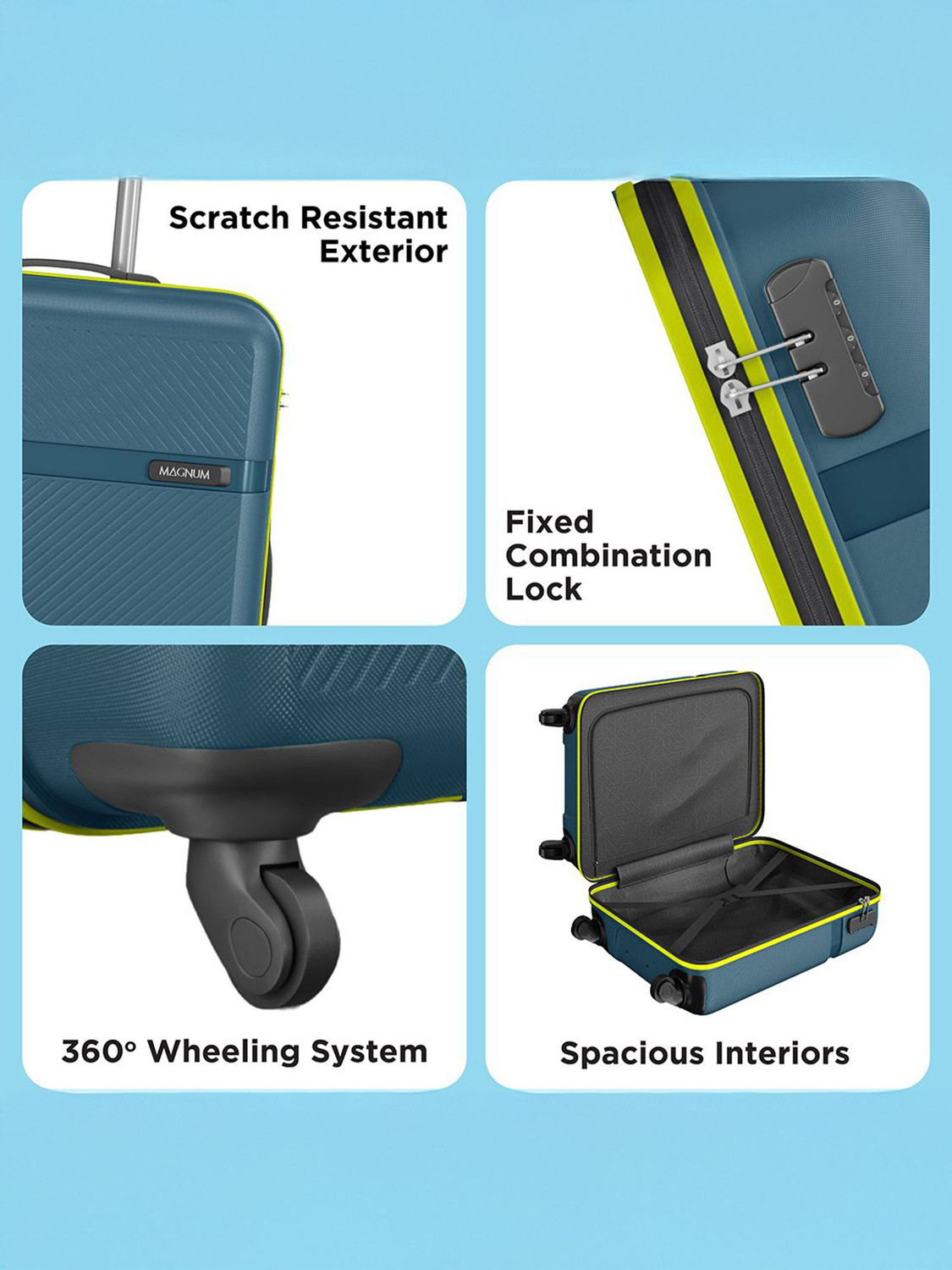 Image of Safari Magnum Fury 55 Cabin Suitcase 8 Wheels - 22 Inches