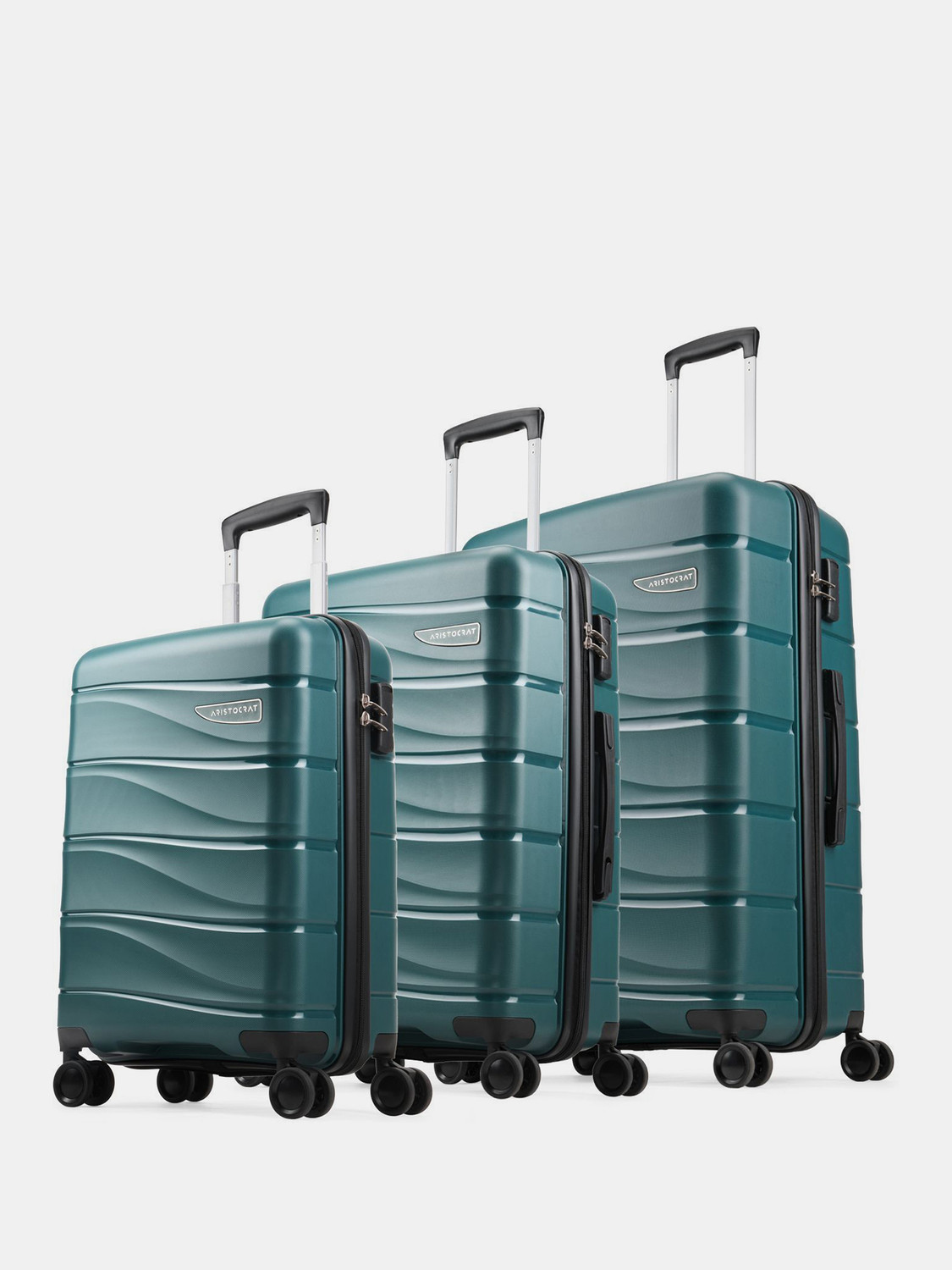 Image of ARISTOCRAT Olympus 3 (Small 55cm | Medium 66cm | Large 77cm) - Trolley Bag Cabin & Check-in Set 8 Wheels - 30 Inch