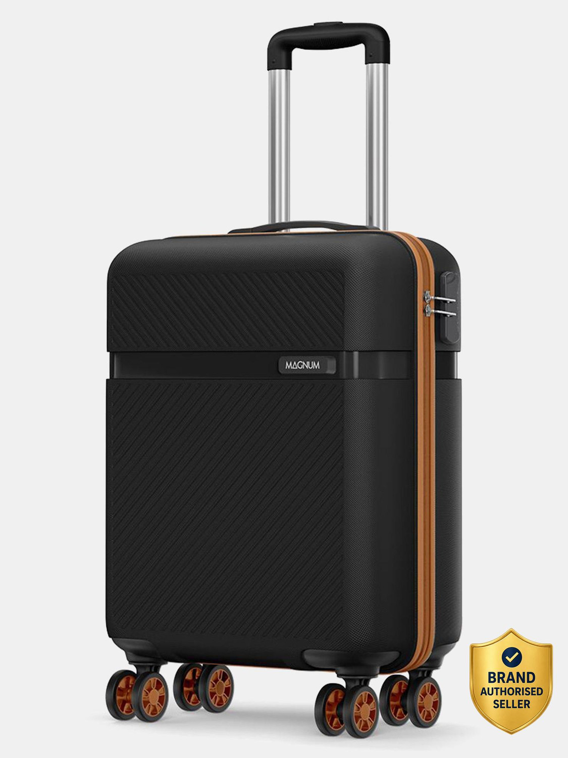 Image of SAFARI Fury 55 4W Black Tan Cabin Suitcase 8 Wheels - 22 Inches