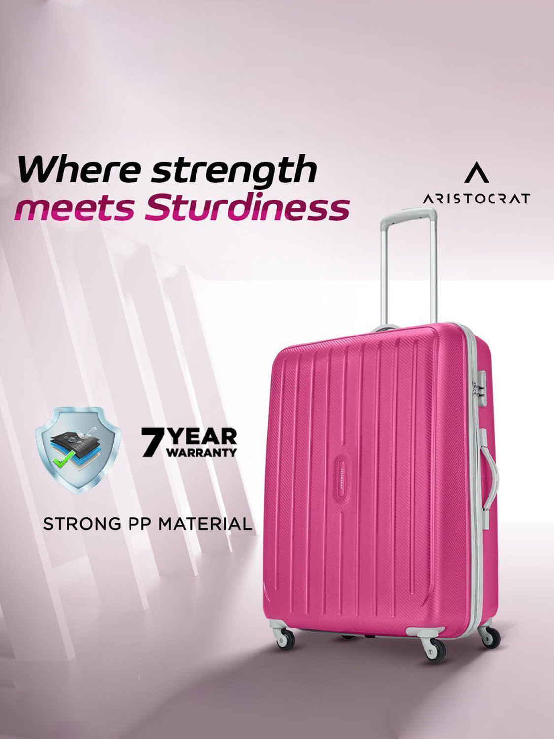 Image of ARISTOCRAT Photon 65 - Hardbody Trolley Bag For Women Check-in Suitcase 4 Wheels - 26 Inch