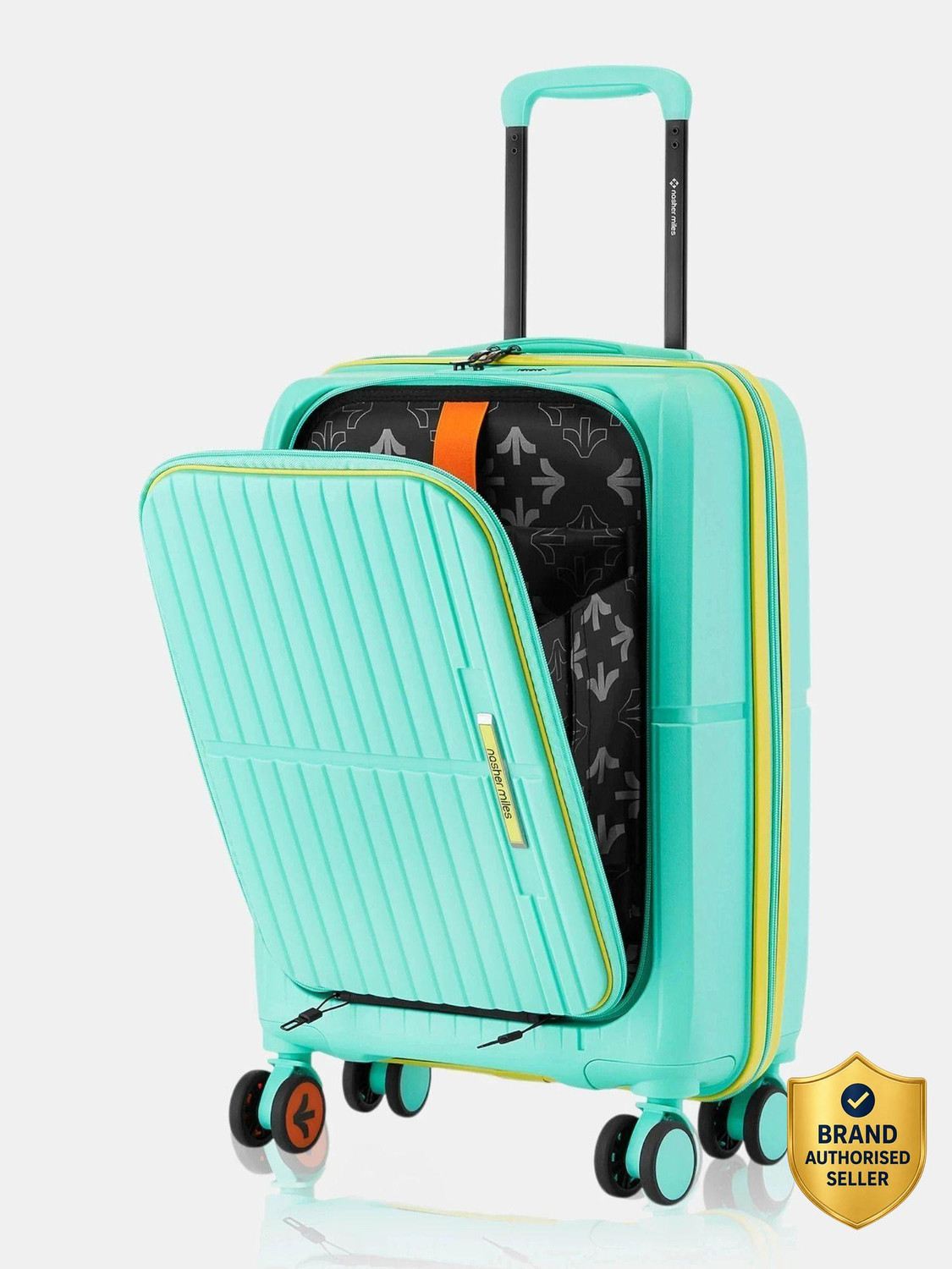 Image of NASHER MILES Springfield HardSide Polypropylene Cabin Laptop Compartment Trolley Bag Cabin Suitcase 8 Wheels - 20 inch