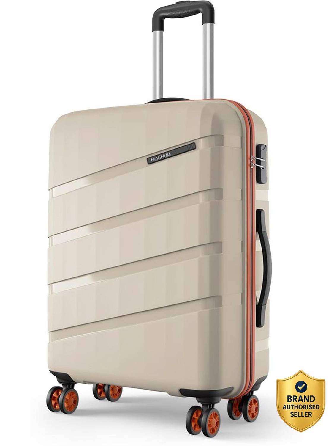 Magnum Safari Evolix 66 4W Luxury Beige Check-in Suitcase 26 Inches