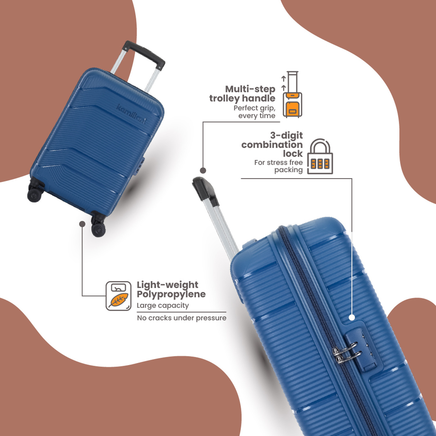 Image of KAMILIANT by American Tourister ARMOR Cabin Suitcase 8 Wheels - 21 inches