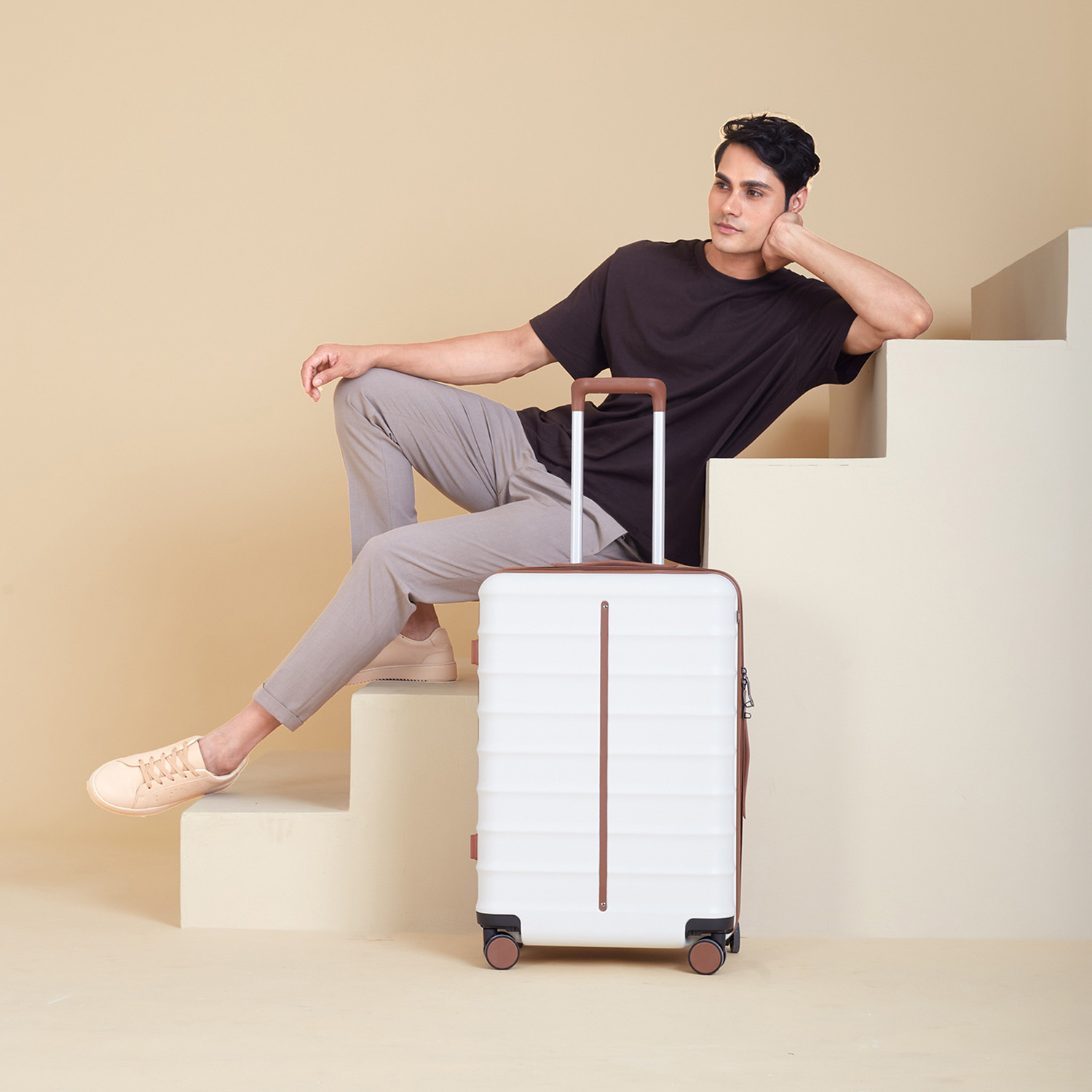 Image of Assembly Premium Lightweight Luggage Trolley - Keyless TSA Lock & Silent Spinner Wheels Check-in Suitcase 8 Wheels - 24 inch