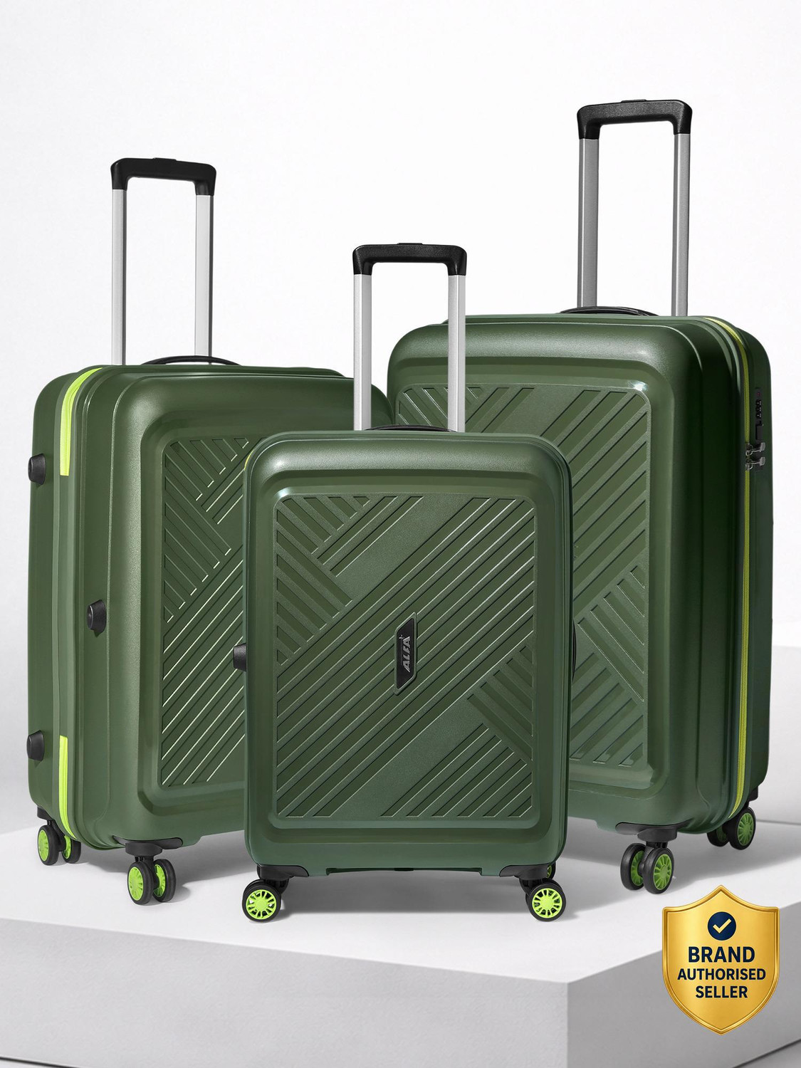 Image of ALFA by VIP Rhino Strong Hard Side Luggage | Trolley Bag With Flushed Combination Lock Cabin & Check-in Set 8 Wheels - 30 Inch