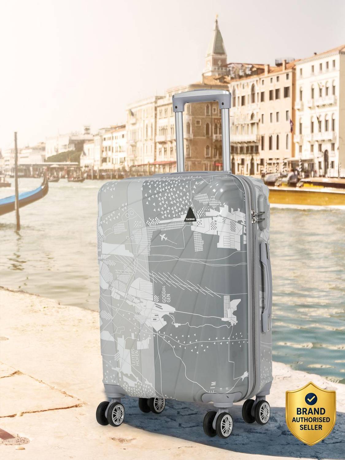 Teakwood 22 Inch 8 Wheel Hard Sided Suitcase - Image 1