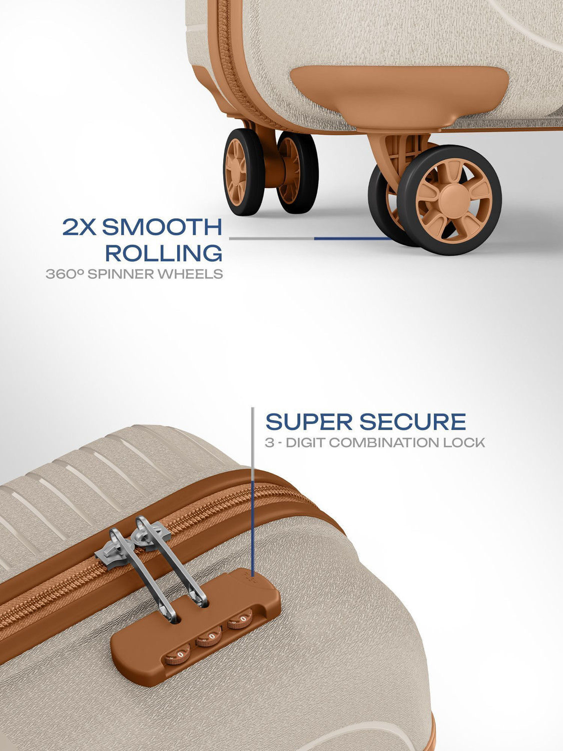 Image of SAFARI Eclipse Neo 55 4W Luxury Beige Cabin Suitcase 8 Wheels - 22 Inches