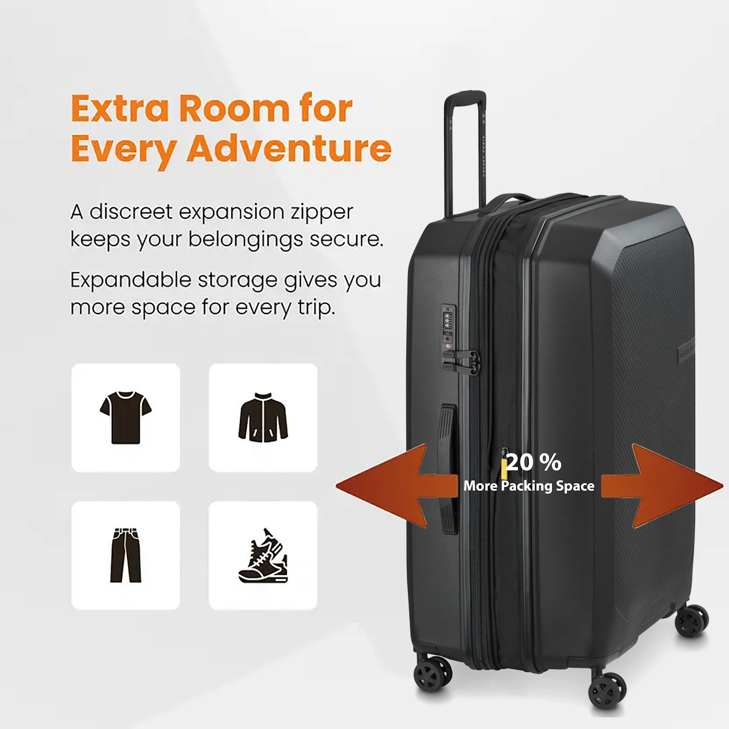 Image of DELSEY PARIS ANVERS Expandable Check-in Suitcase 8 Wheels - 28 Inch