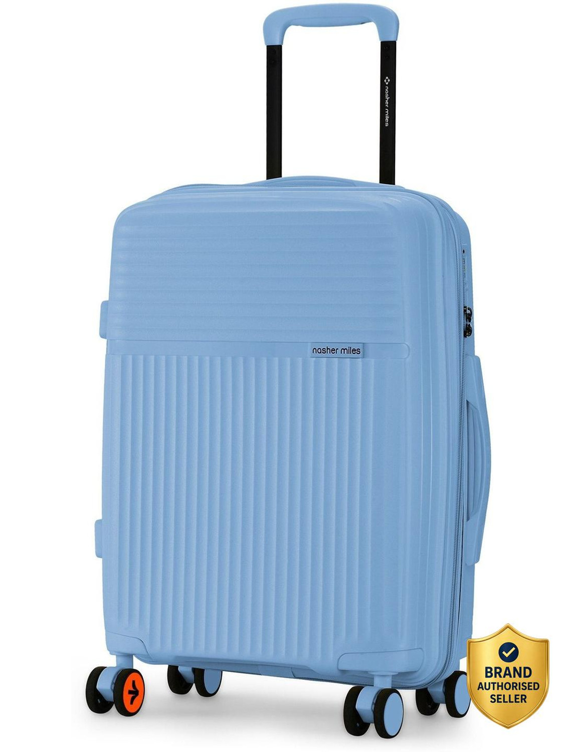 Image of NASHER MILES Krabi Expander Hardside Polypropylene Cabin Steel Blue 55cm Trolley Bag Expandable Cabin Suitcase 8 Wheels - 20 inch