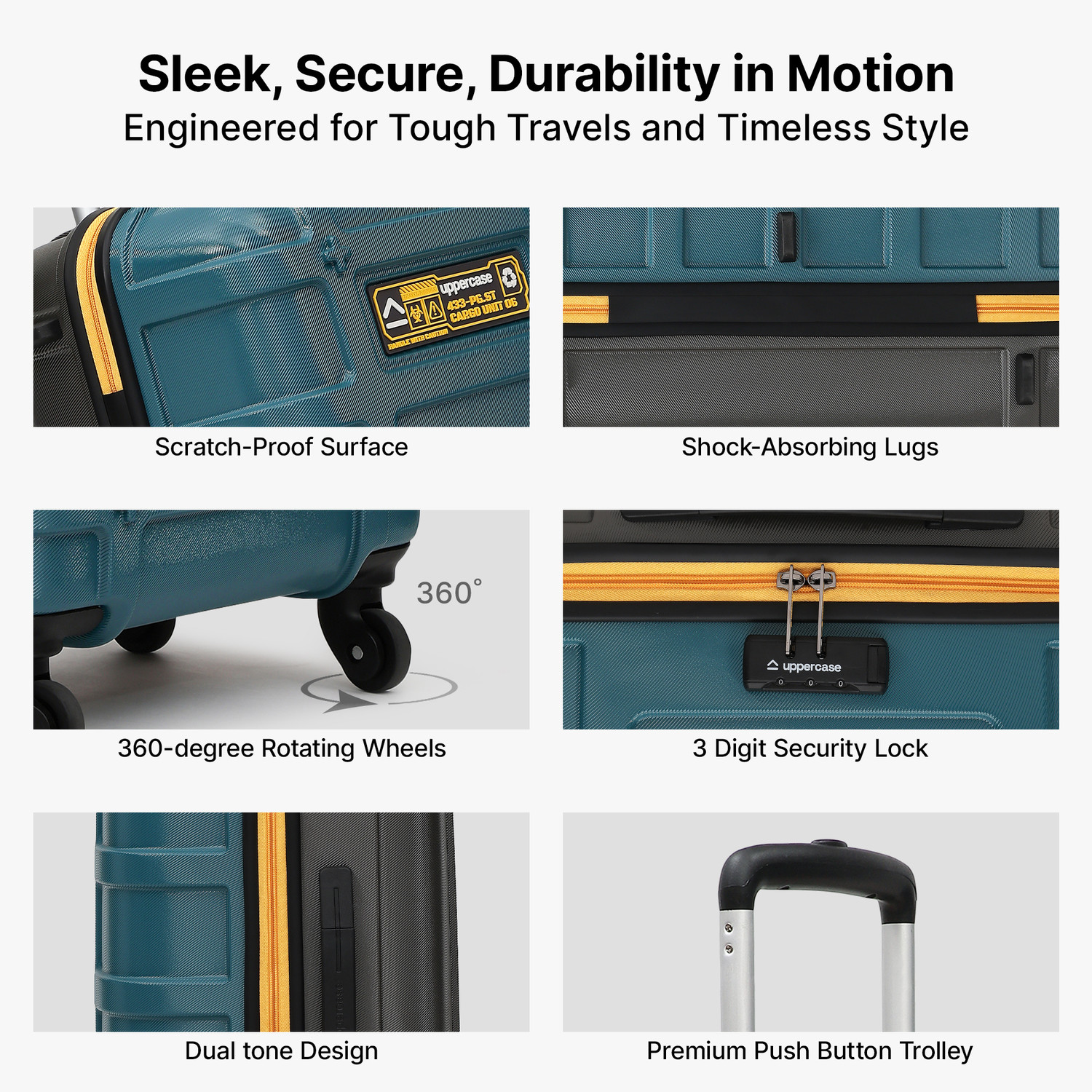 Image of Uppercase Combination Lock & Mesh Convi Cabin & Check-in Set 4 Wheels - 32 inch
