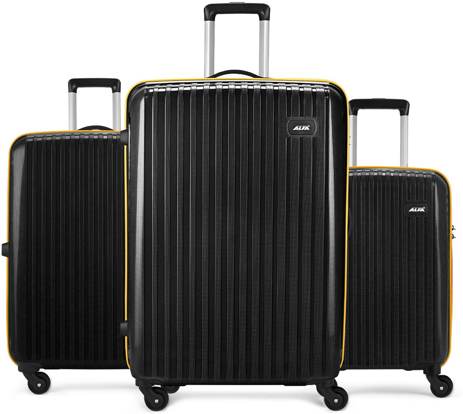 ALFA by VIP Excel Set of 3 (Small 55cm Medium 65cm Large 75cm) Suitcase Cabin & Check-in Set 8 Wheels - 30 Inch Rs. 3569 - Flipkart