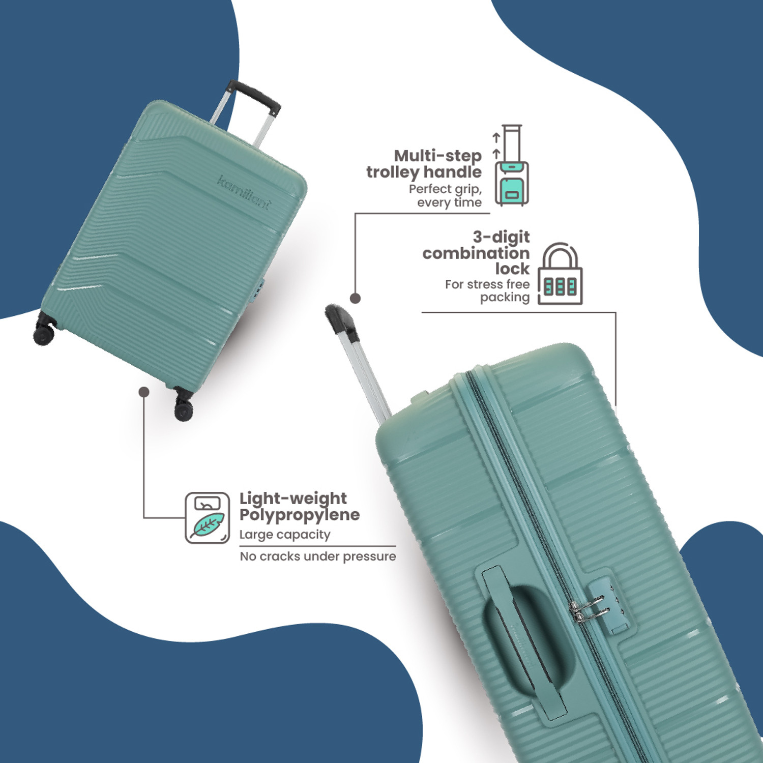 Image of KAMILIANT by American Tourister ARMOR Check-in Suitcase 8 Wheels - 30 inches