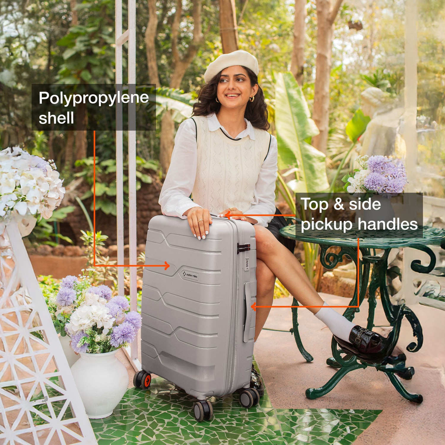 Image of NASHER MILES Paris Polypropylene 28 inch Hard-Sided Spinner Trolley Bag for Travel & Business Check-in Suitcase 8 Wheels - 28 inch
