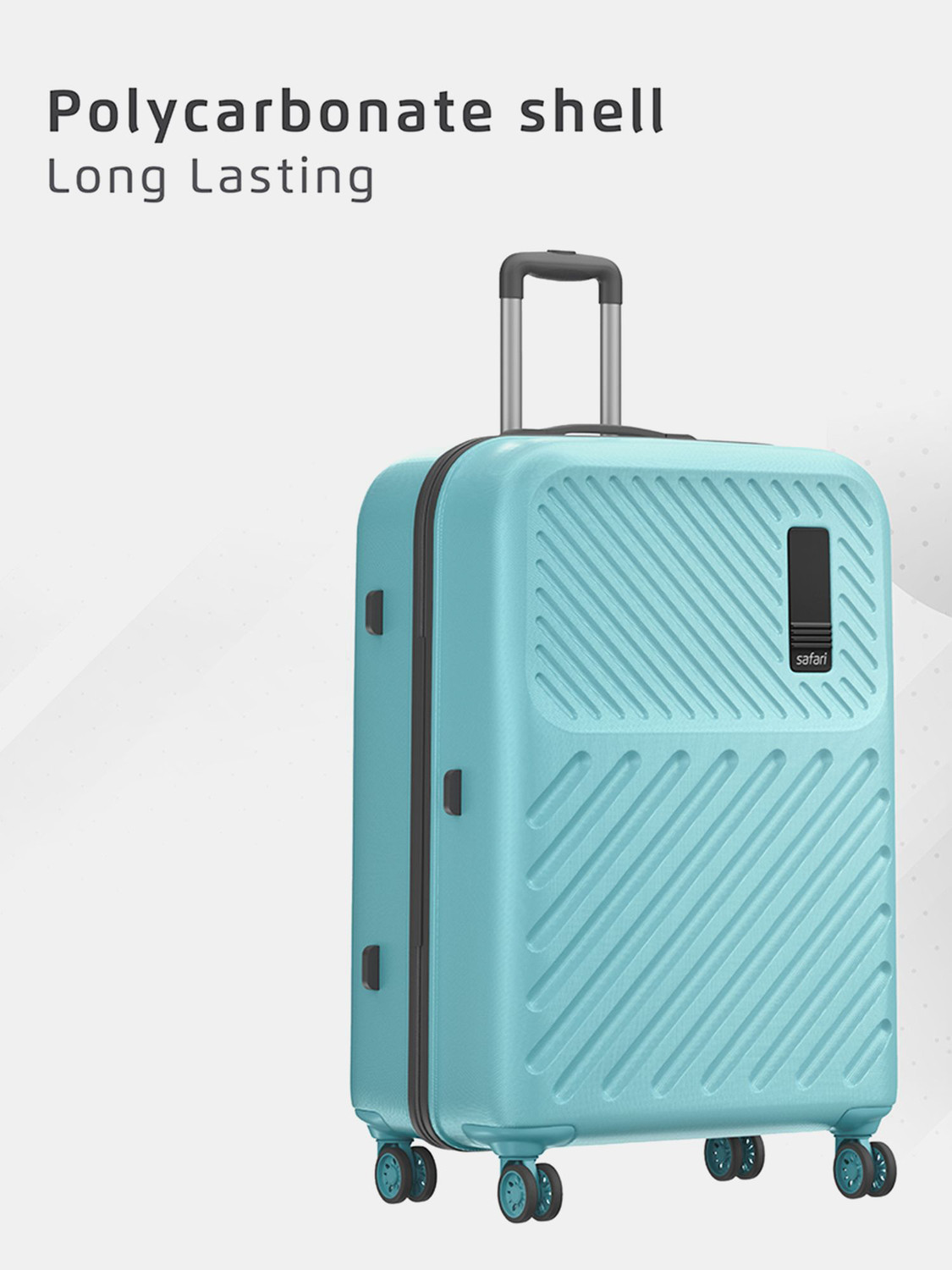Image of SAFARI Hard Body Set of 3 Luggage 8 Wheels - ZODIAC of 3 (Small 56cm | Medium 66cm | Large 76cm) 4W - Teal