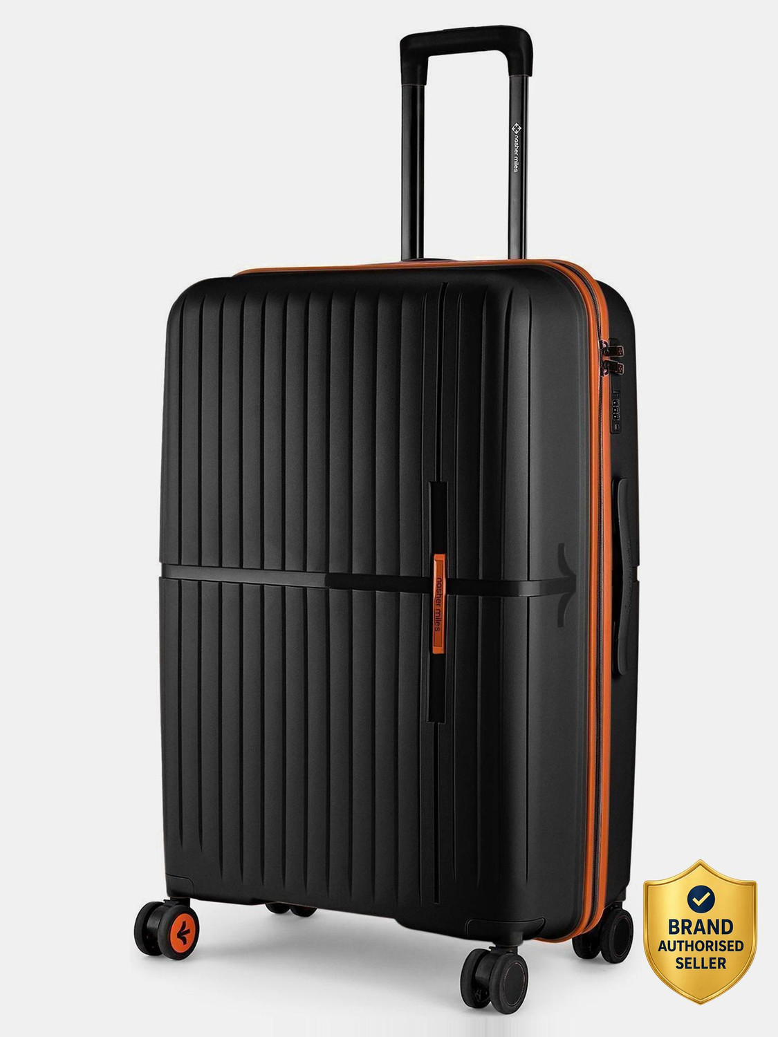 Image of NASHER MILES Springfield Hard-Sided Polypropylene Luggage Black 75cm Trolley Bag Check-in Suitcase 8 Wheels - 28 inch
