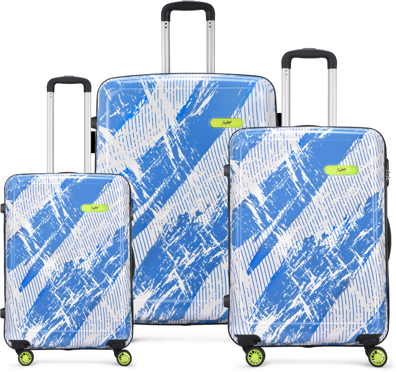 Image of SKYBAGS Stroke Neo Printed Hard Side Trolley Bag Lightweight, Stylish Travel Luggage Cabin & Check-in Set 8 Wheels - 30 Inch