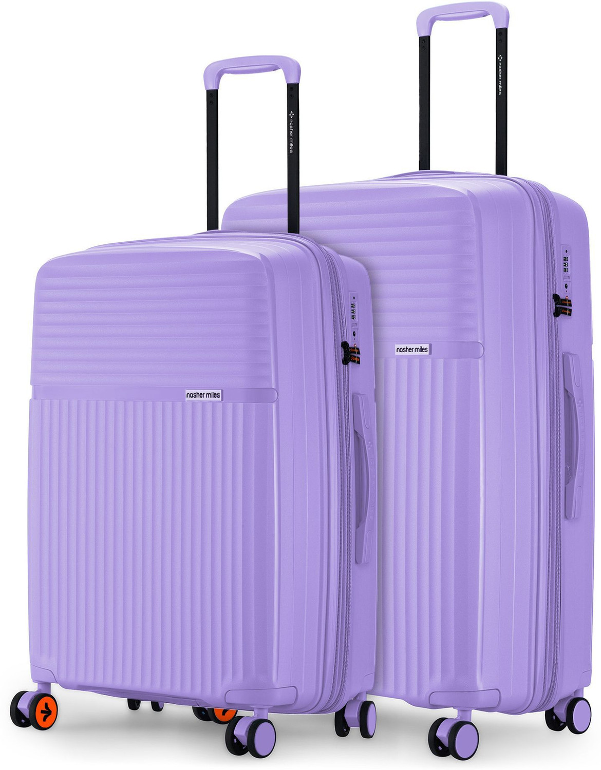 Image of NASHER MILES Krabi Expander Hardside Polypropylene Pastel Purple Trolley Bag(65&75cm) Expandable Check-in Suitcase 8 Wheels - 28 inch