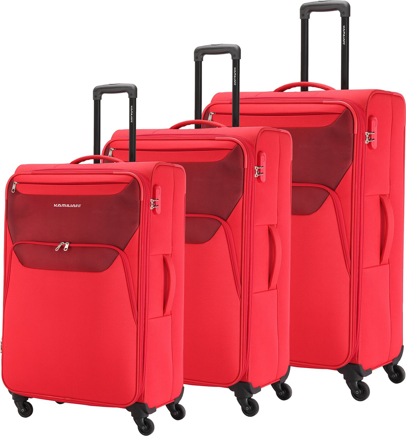 Image of Kamiliant by American Tourister BALI SPINNER Set of 3 (Small 56 cm | Medium 69 cm | Large 79 cm) RED Expandable Cabin & Check-in Set 4 Wheels - 32 INCH