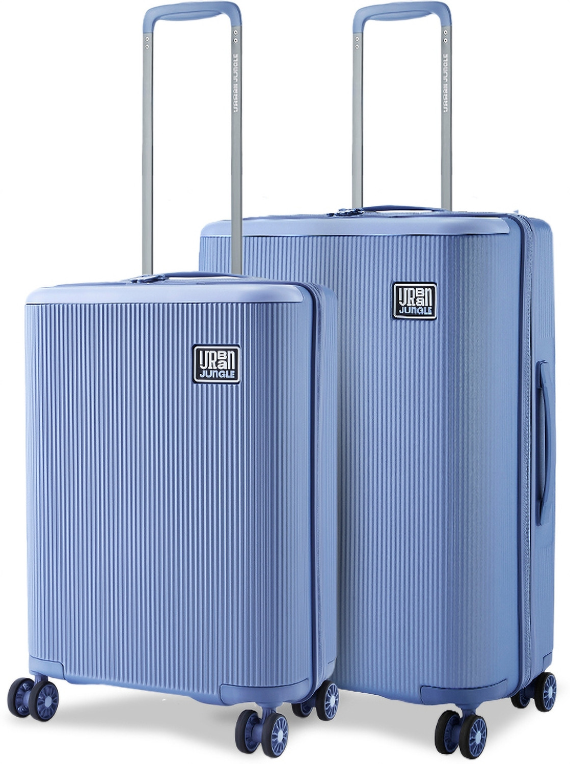 Image of Urban Jungle Hard Body Set of 2 Luggage 8 Wheels - Lumolite - Blue Cabin & Check-in Set 8 Wheels - 26 inch