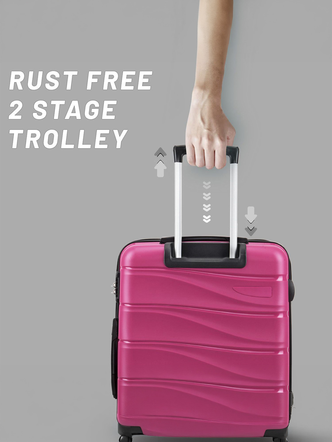 Image of ARISTOCRAT Hard Body Set of 3 Luggage 8 Wheels - Olympus 3 (Small 55cm | Medium 66cm | Large 77cm) - Trolley Bag - Pink