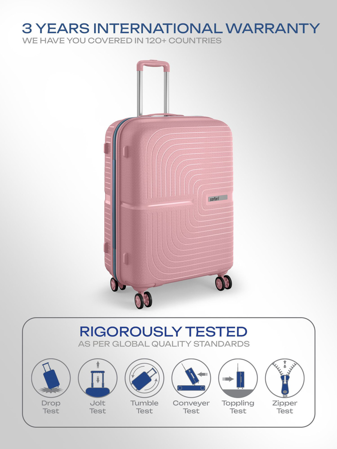 Image of SAFARI ECLIPSE NEO 66 4W ROSE GOLD Check-in Suitcase 8 Wheels - 26 Inches