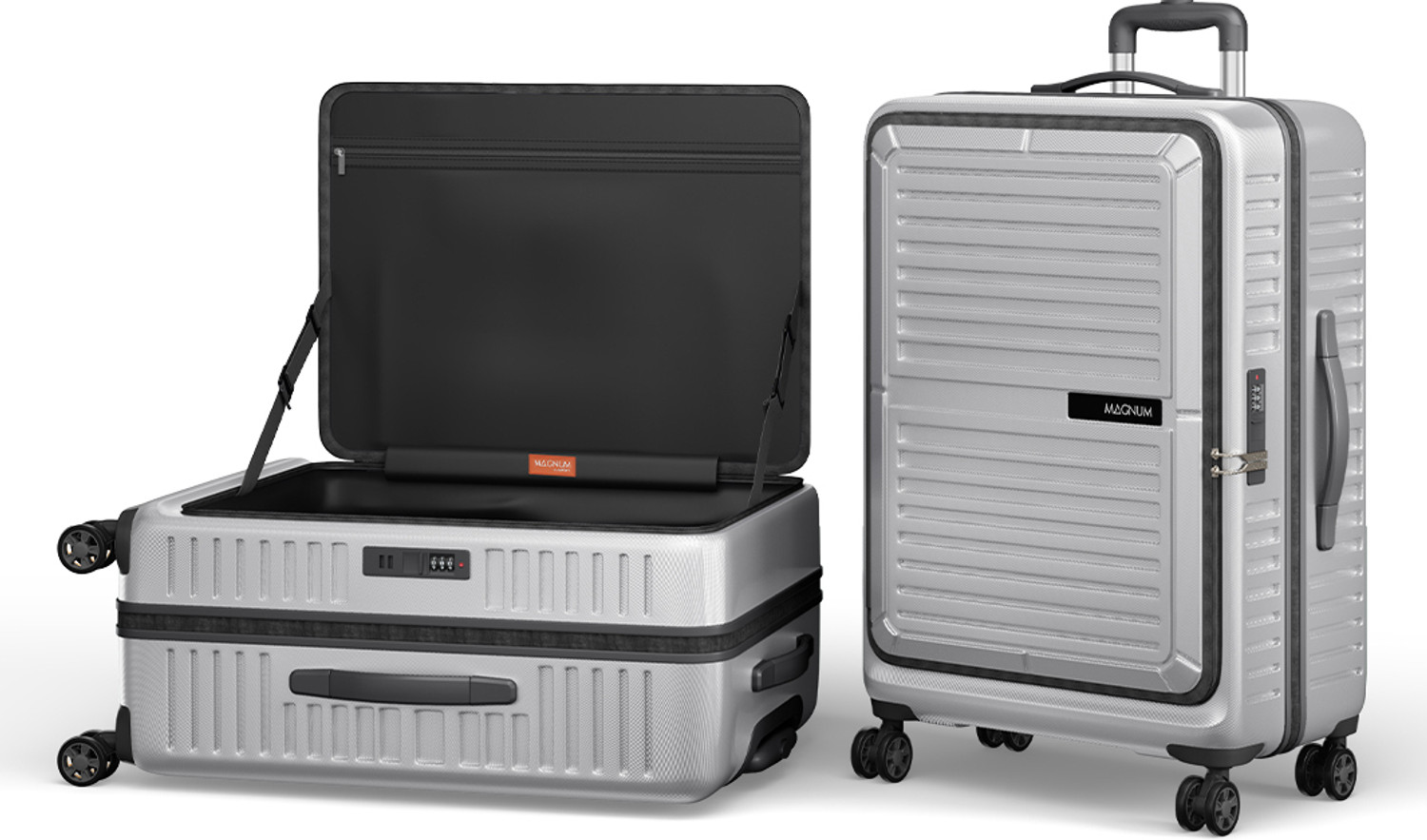 Image of Safari THERON 77 4W SILVER Check-in Suitcase 8 Wheels - 30 Inches